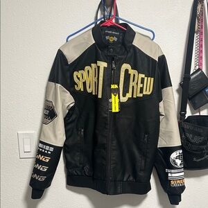 Sport Crew Black and Gray Bomber Jacket
